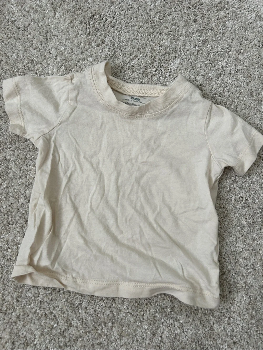 Carter's Tan & Cream Striped Overalls with Cream Tee